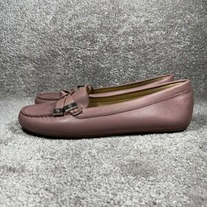 Michael Kors Loafers Mauve Leather Bow Driver Shoes - Womens 10